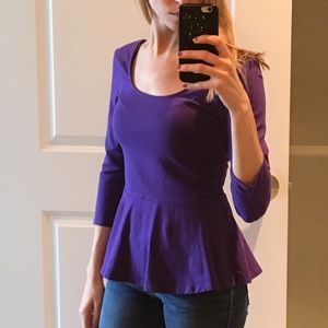 Express Purple Peplum Top